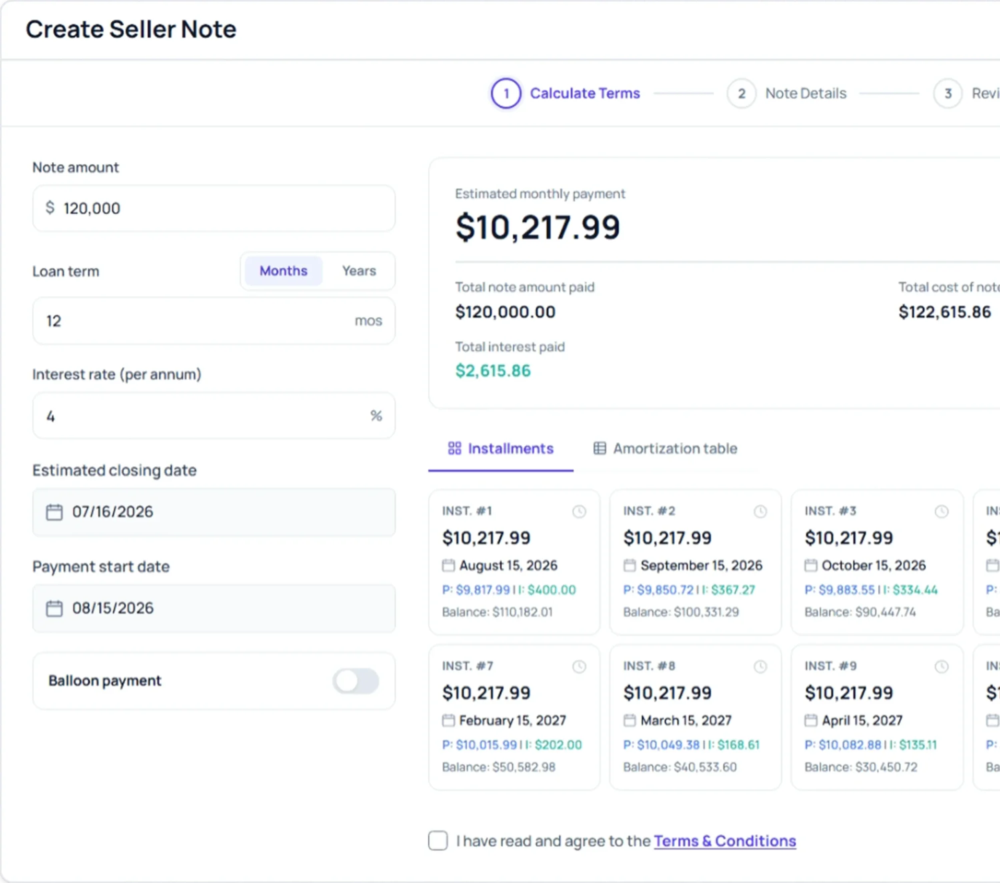 Mr. Seller Note overview