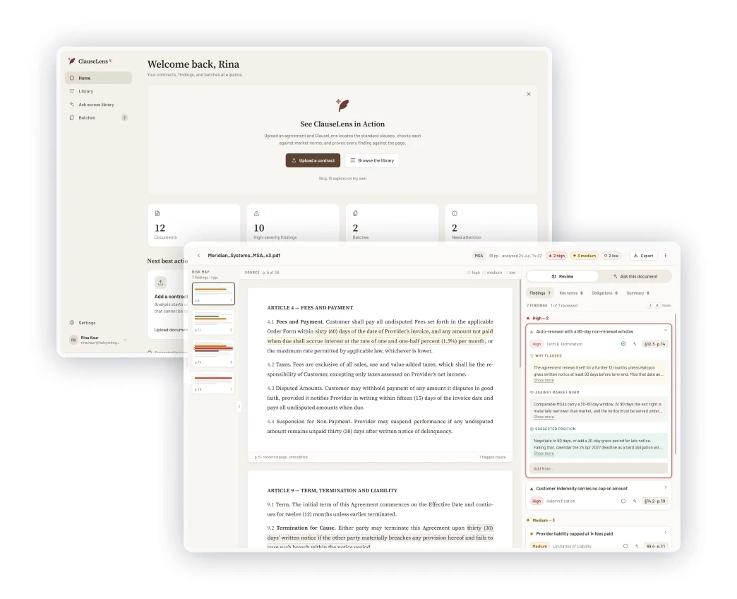 Contract review you can check line by line